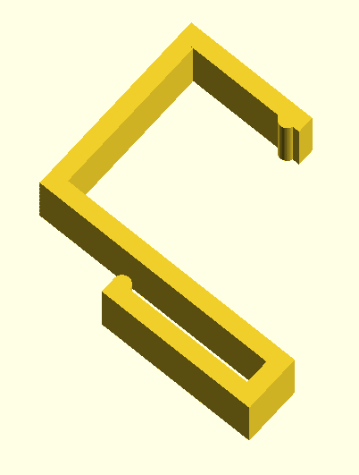 LED-strip bracket in OpenSCAD